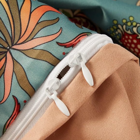 NEW Bella Botanical Boho Floral Sateen 3PC Duvet Cover Bedding SET QU KG - Picture 11 of 11